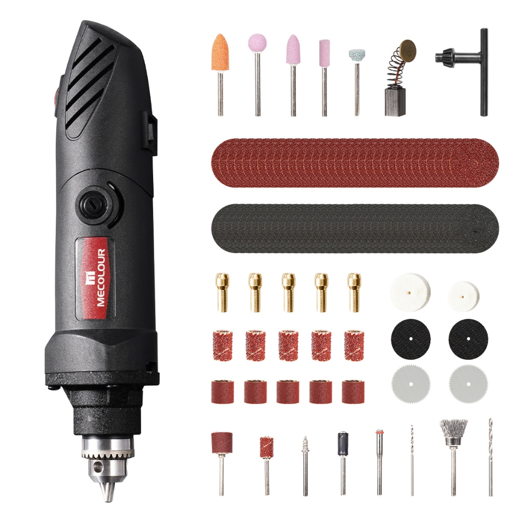 Mecolour Mini Retifica Profissional 260w 231 Peças Multiuso 260w+câmbio De 6 Marchas