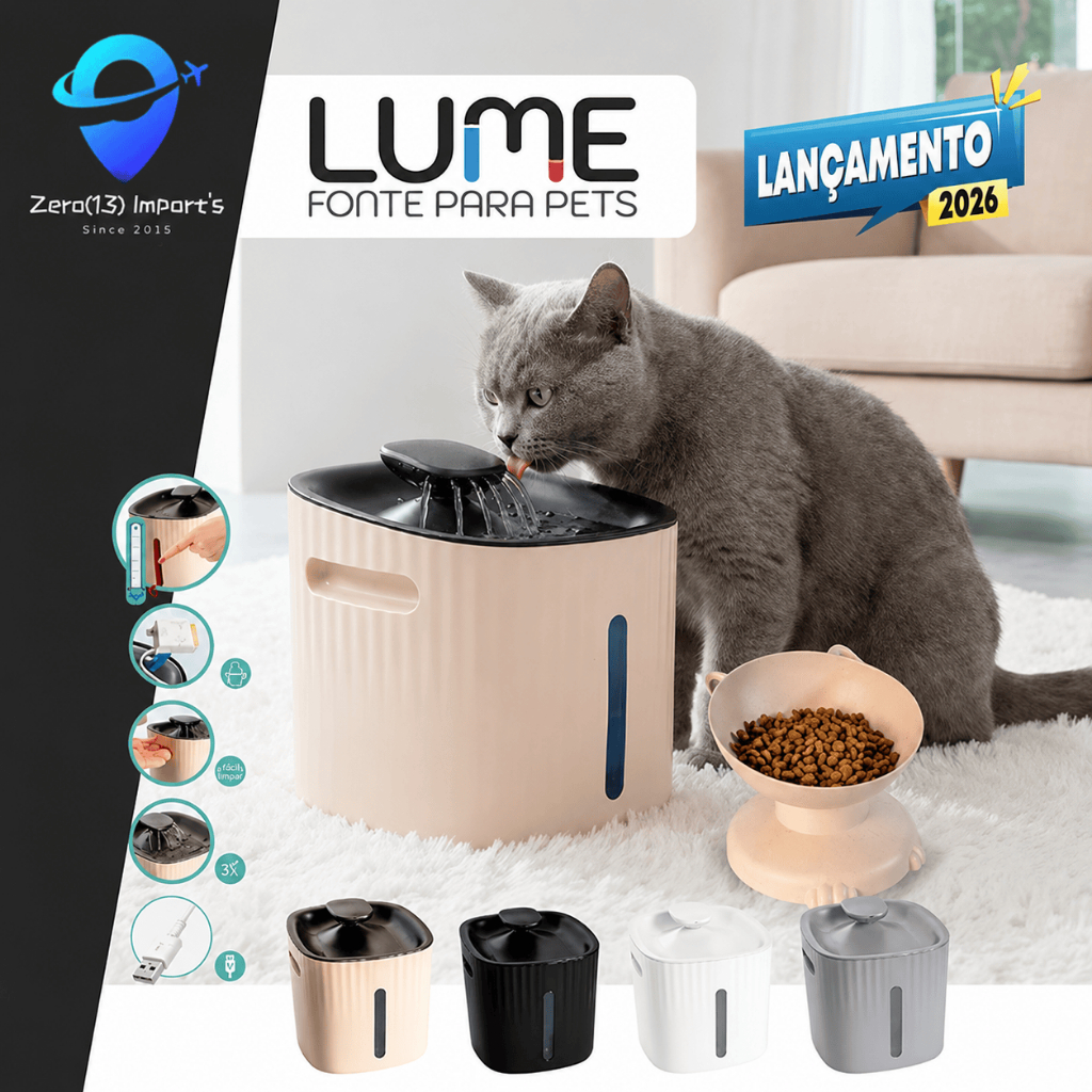Fonte para Pets + Comedouro Elevado em 4 Cores para Escolher