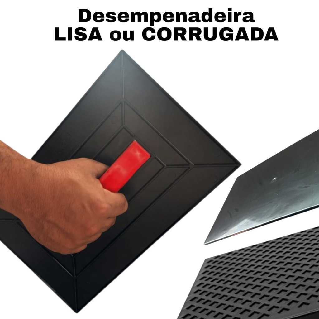 Desempenadeira Plástica Lisa Ou Estriada Profissional 22X34cm