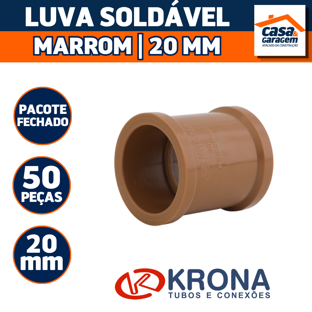 Kit Com 50 Luva Soldavel 20mm Agua Fria 435 Krona