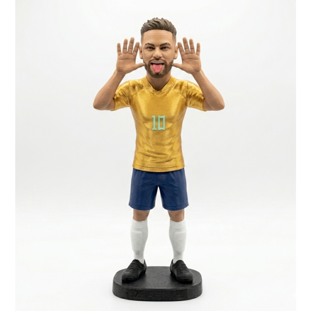 Boneco Neymar Jr Seleção Brasileira Estátua Colecionável 15 ou 25 cm Decoração Futebol