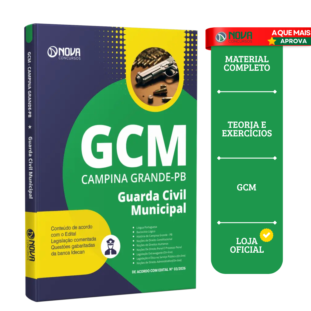 Apostila Prefeitura de Campina Grande - PB 2026 - Guarda Civil Municipal