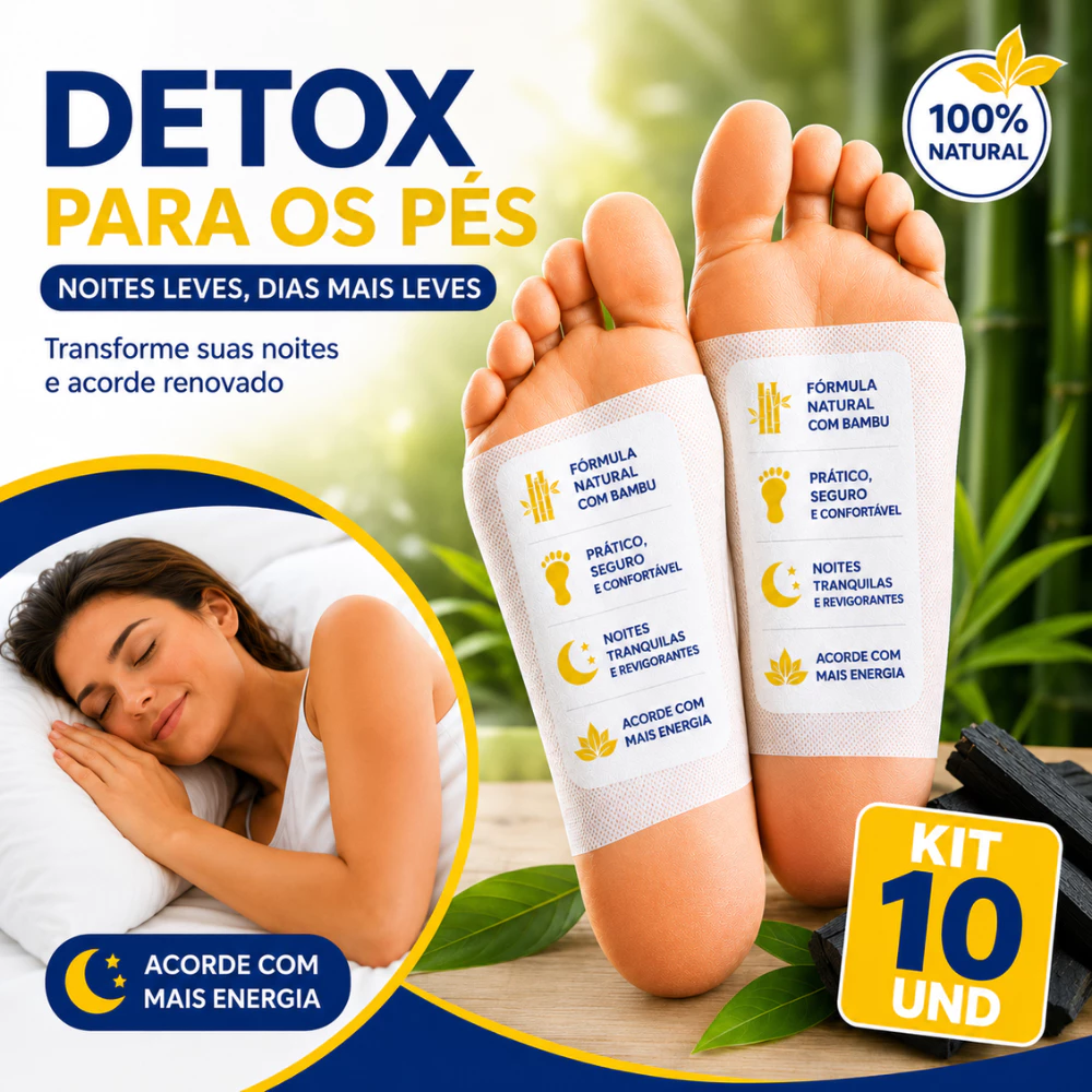 Kit 10 Detox Para os Pés Elimina Impurezas Alívio Relaxamento - Adesivo Remove Toxinas e Inchaço — imagem 1