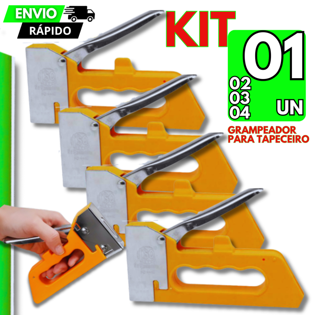 04/3/2/1 un - Grampeador Tapeceiro Profissional para Móveis Estofados Decoração Sofa Poltrona Linha Premium