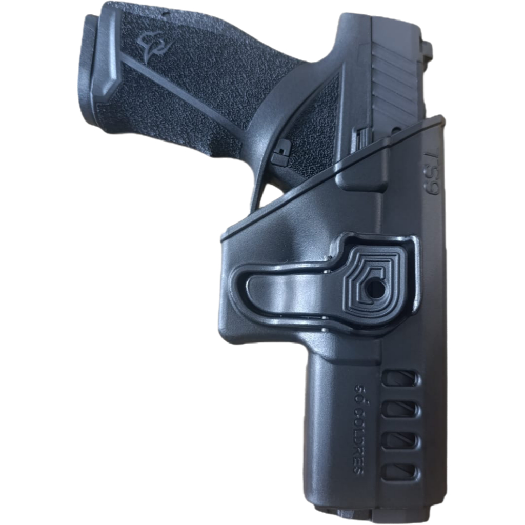 Coldre + Porta Carregador Polímero Só Coldres Externo Pistola Taurus Ts9 - Ts9C - TX38 TPC - TX9