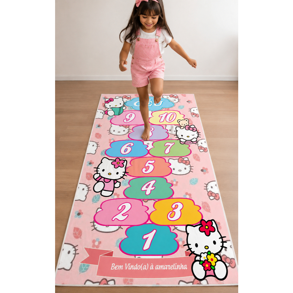 Amarelinha Tepete Infantil Lona Educativo A Prova D’água 100x160