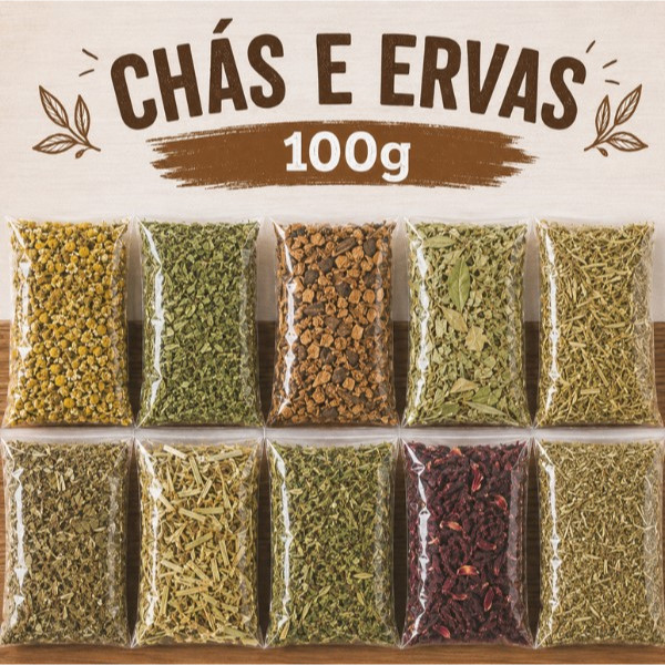 Chás e Ervas Naturais 100g | Monte seu kit