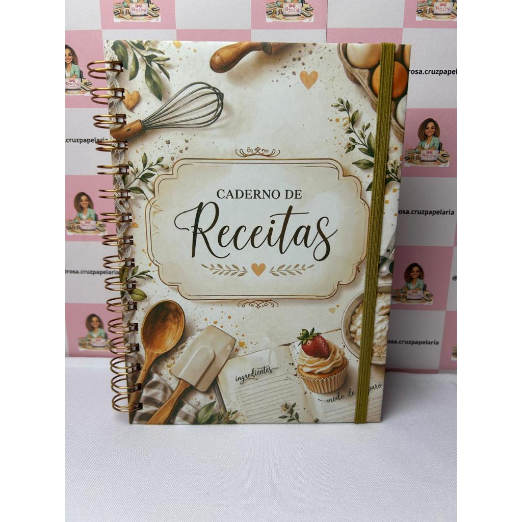 CADERNO DE RECEITAS PERSONALIZADO TAMANHO A5 100 FOLHAS