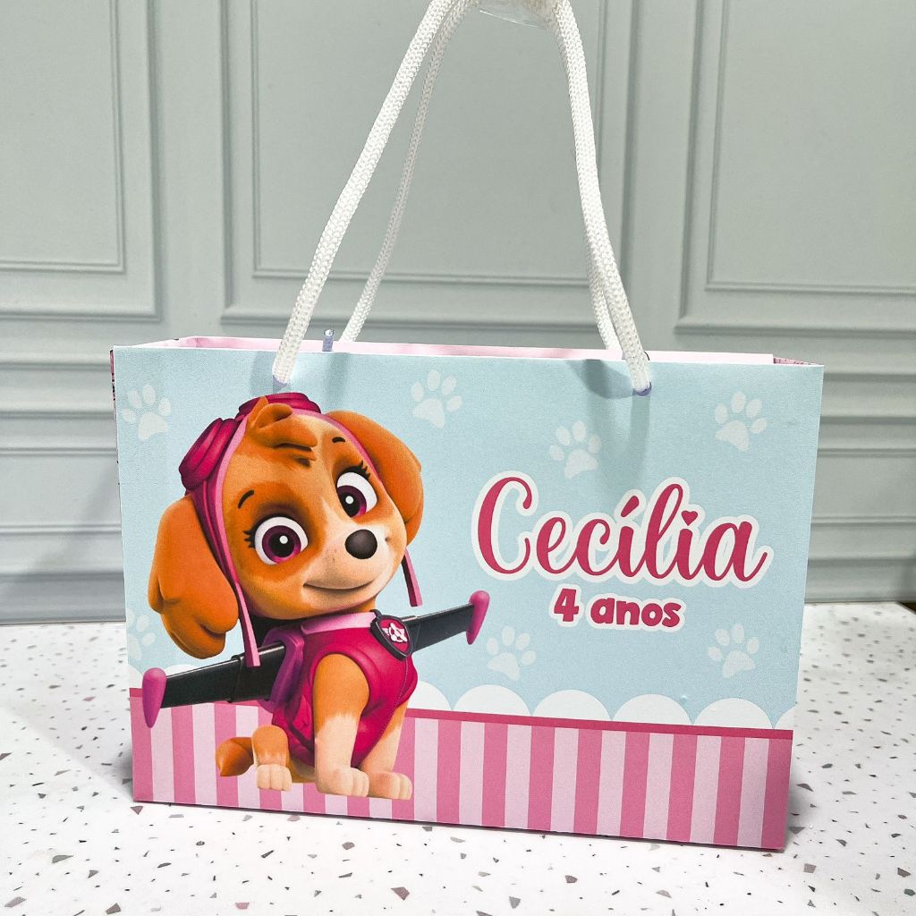 Sacolinha Personalizada Skey- ENVIO RÁPIDO | Sacolinha | Lembrancinha Aniversário PEGUE E MONTE