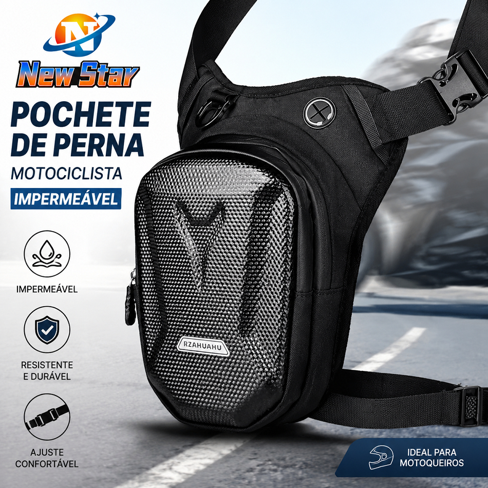 New Star Pochete De Perna Motoqueiro Impermeável Motociclista Bag Cintura Viagem Motoboy