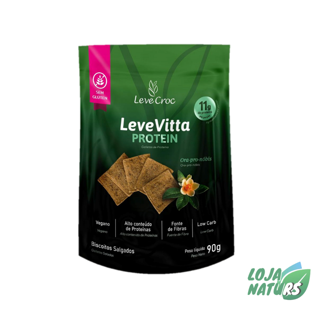 LeveVitta Protein sabor Ora-pro-nóbis Sem Glúten Vegano 90g - Leve Croc