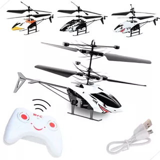 Brinquedo Helicóptero de Controle Remoto Recarregável Com Sensor Movimento Cabo USB