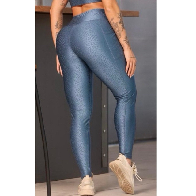 LEGGING FEMININA TEXTURIZADA POLIAMIDA CIRRÊ ACADEMIA FITNESS ALTA COMPRESSÃO ZERO TRANSPARÊNCIA