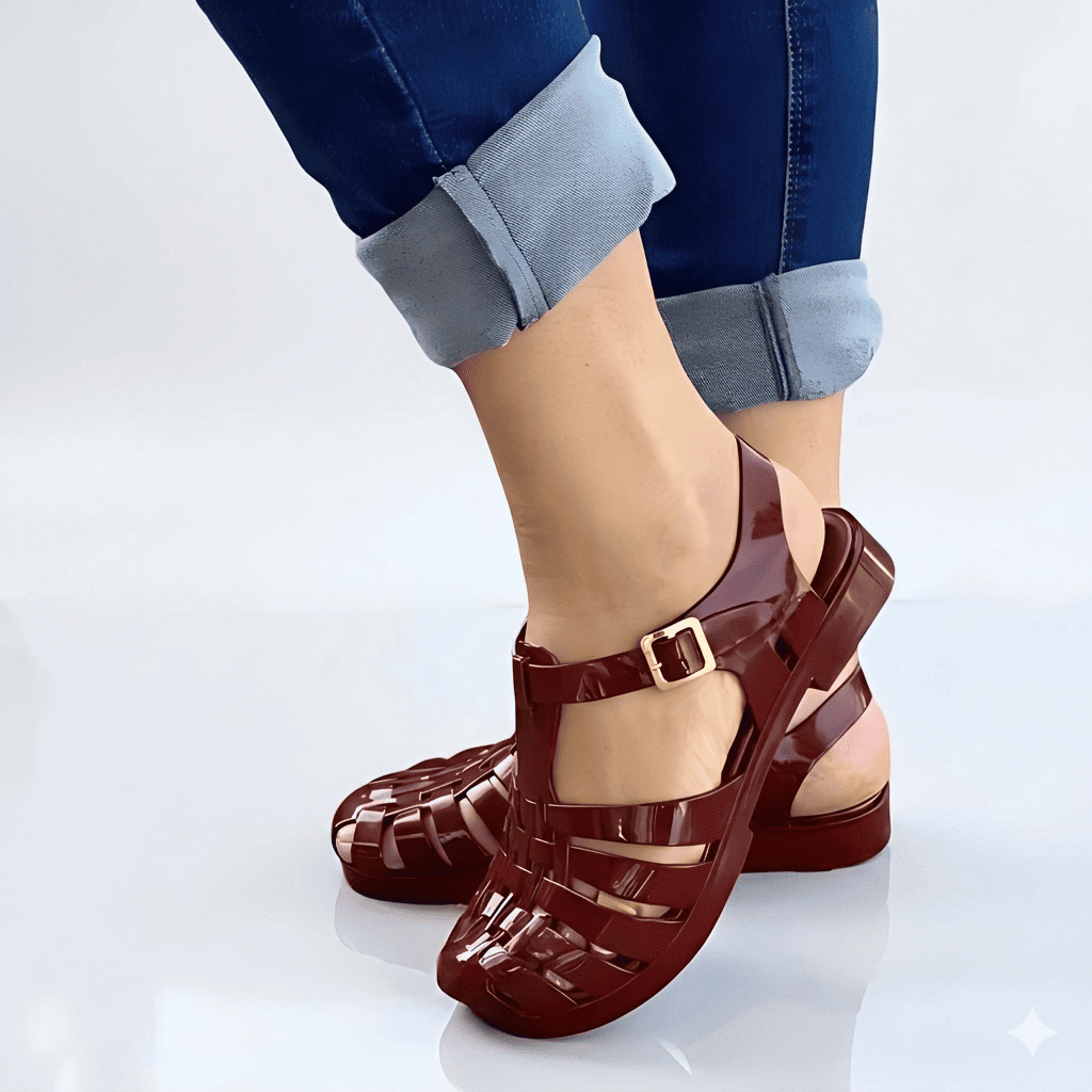 Sandália Feminina Plástico Fivela Envio Rápido