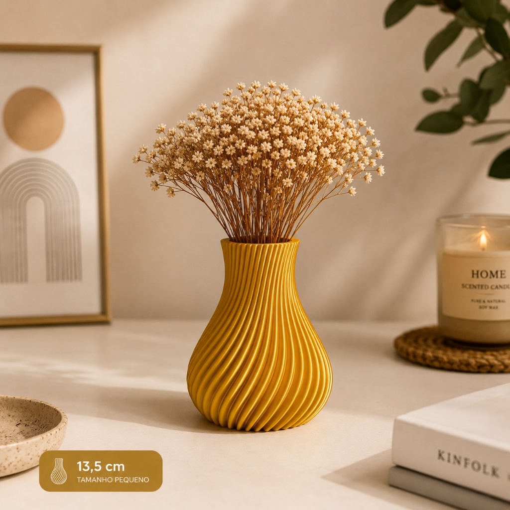 Vaso Decorativo Dourado – Design Moderno | 13,5cm