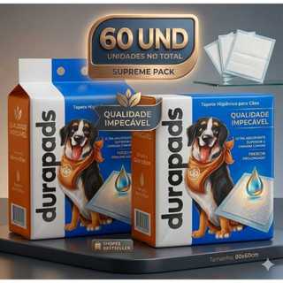 Tapete Higiênico para Cães Cachorro Premium Sanitário Durapets 80x60cm 60unds e TuimPads 60x55cm 60unds