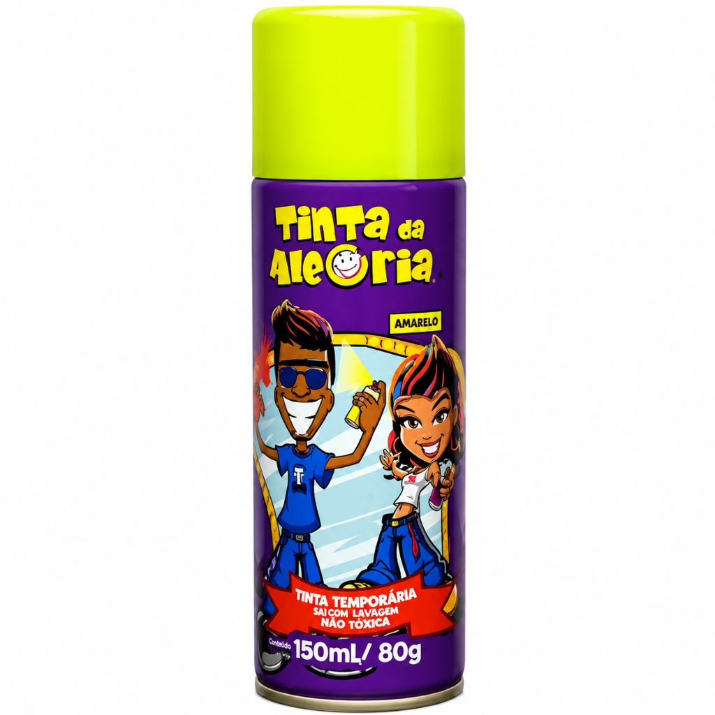 Tinta Da Alegria  Cores da Copa Verde Amarelo Azul - Spray Tinta Temporária 150ml