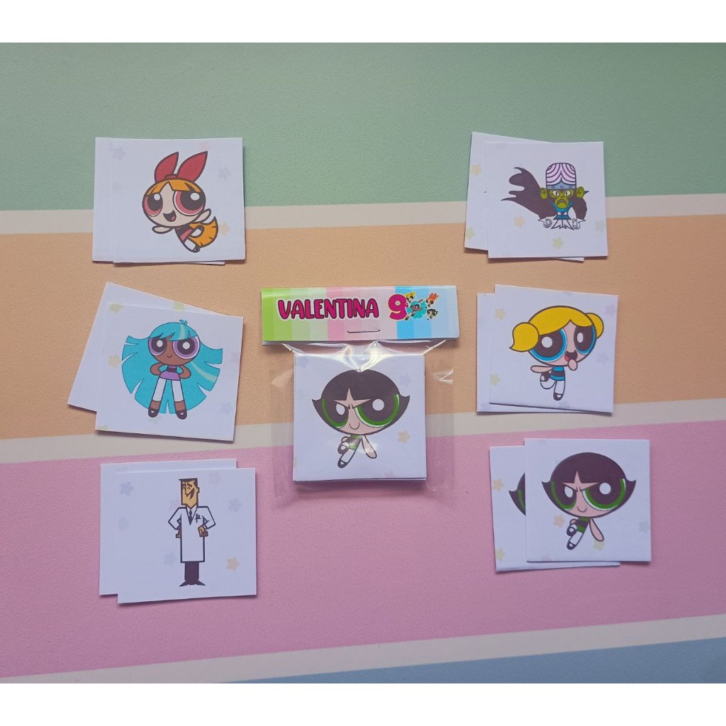 Jogo da Memória Personalizado 6 pares Lembrancinha Festa Aniversário Infantil Meninas Super Poderosas