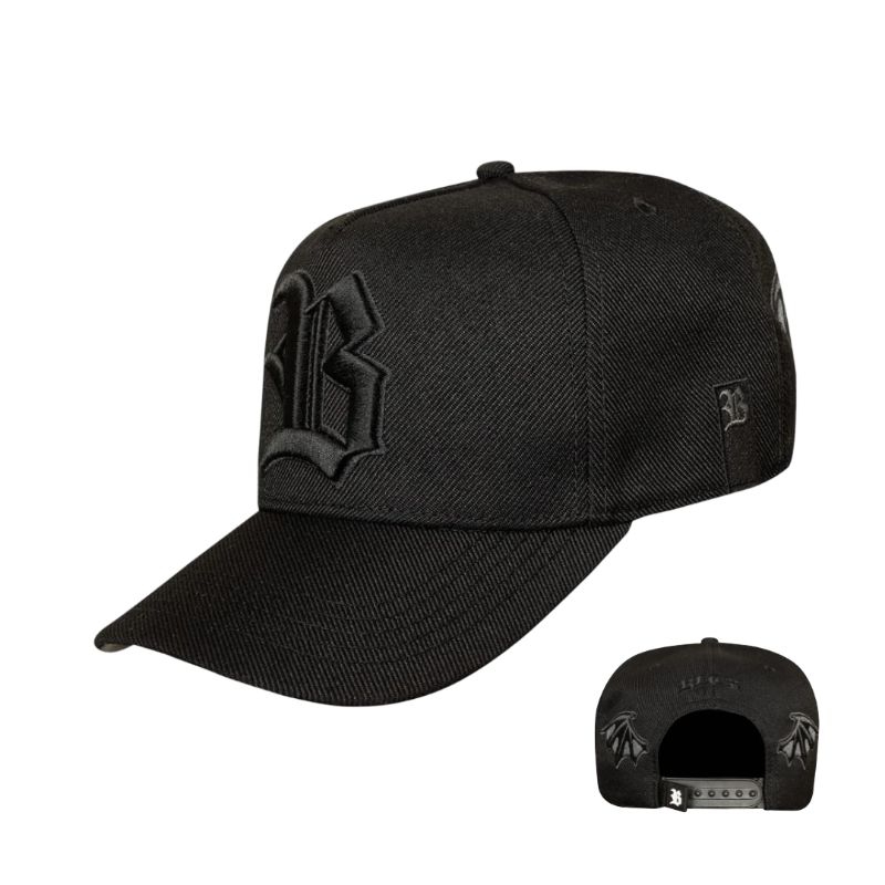 Boné Blck Snapback All Black Bat Wings Aba Curva Original