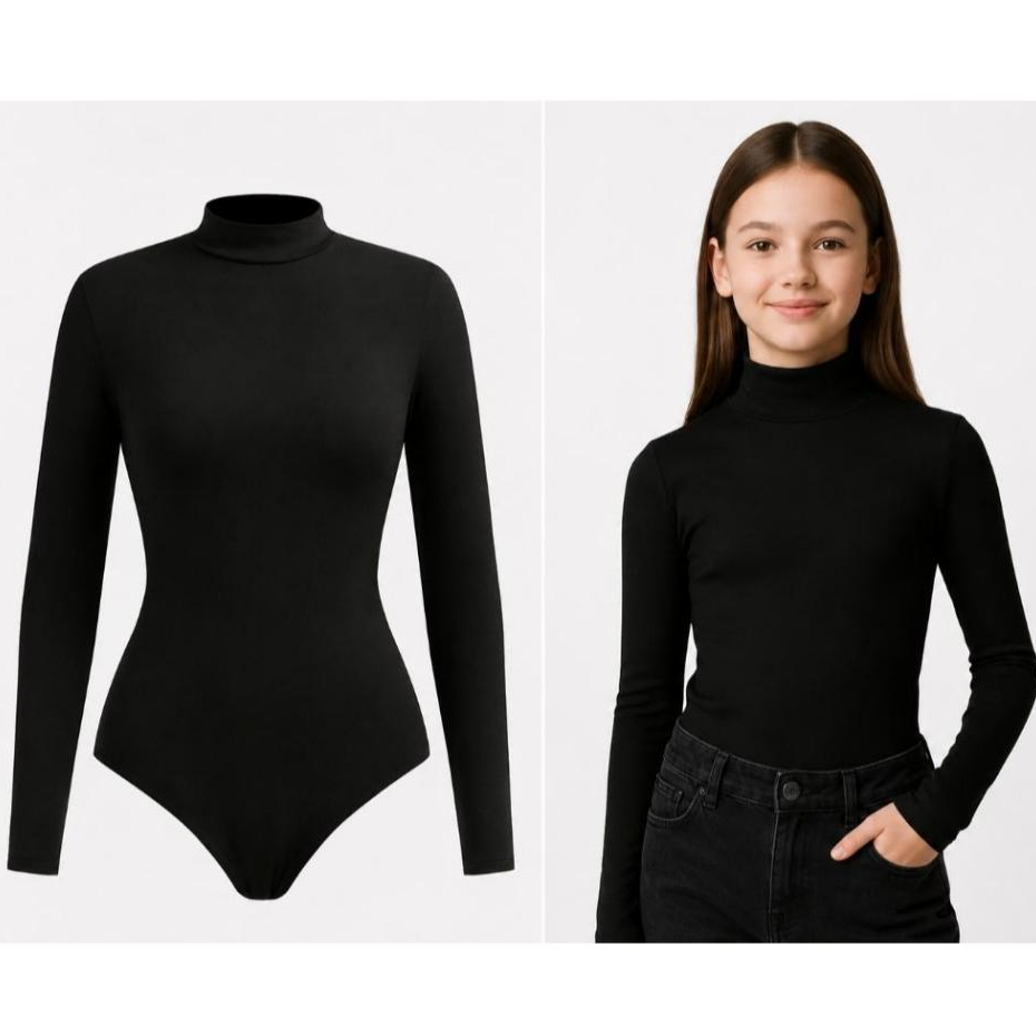 Lindo Body Feminino Infantil Collant com Caimento Suave, Leve e Confortável em Tecido Flexível