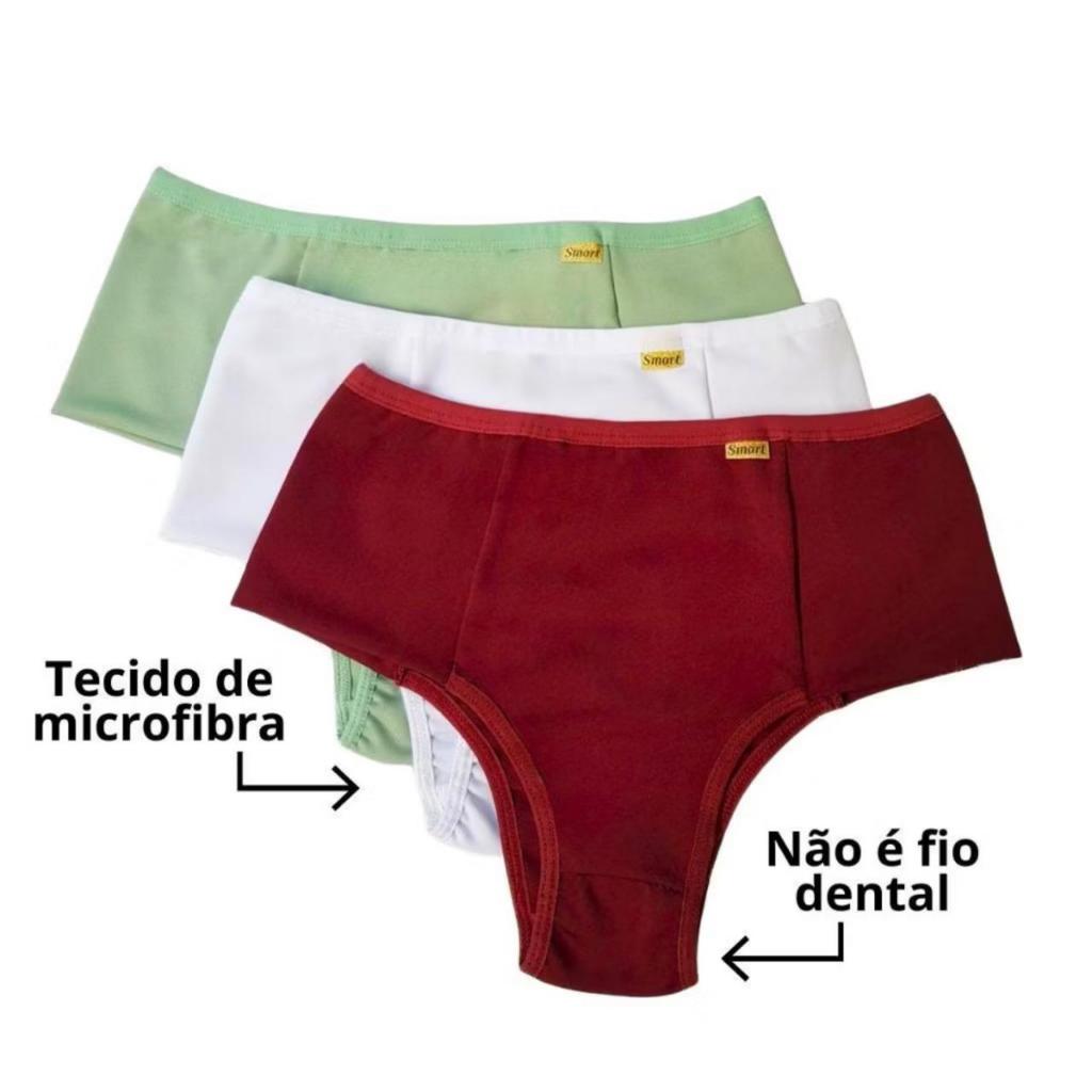 KIT 10, 5 ou 3 Calcinhas Tanga PALA DUPLA Calçola Cintura Alta Lisa Redutora Luxo Lateral Larga Conforto