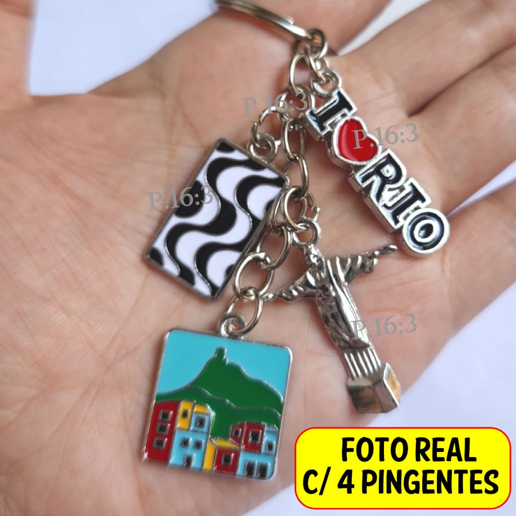 Chaveiro De Metal Cristo Redentor rio de janeiro RJ favela calçadao Brindes