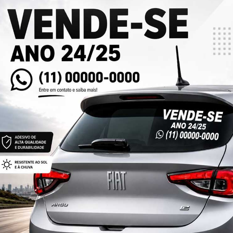 Adesivo Vende - se para Carro - Personalizado.