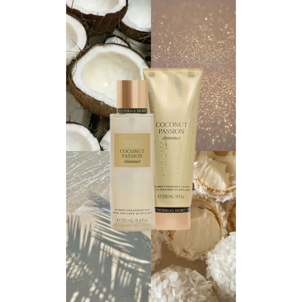 Coconut Passion Shimmer Victoria's Secret - Kit Body Splas + Creme