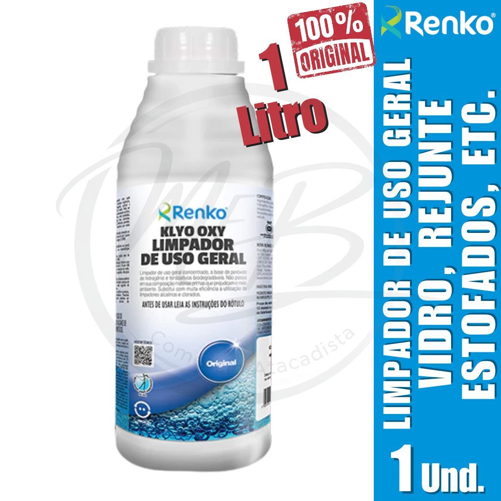Renko Oxy 1L Produto Concentrado Econômico Limpador Multiuso Alta Performance
