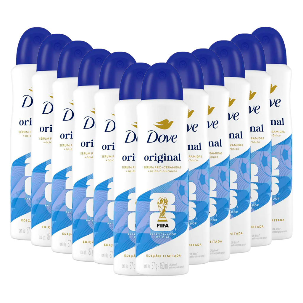 Kit 12 unidades Desodorante Aerossol Dove Original Tradicional 150ml