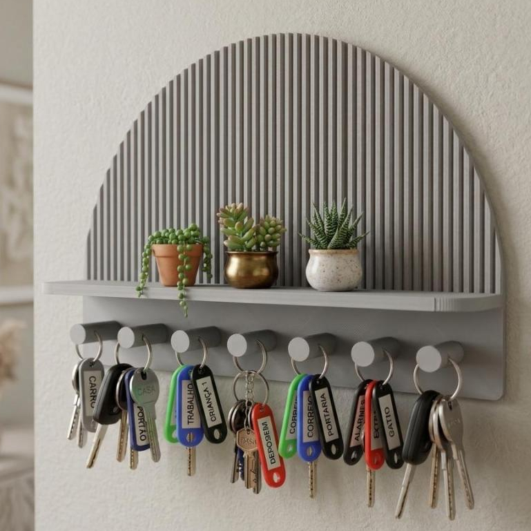 Porta Chaves de Parede Decorativo Multiuso Minimalista Em 3d — imagem 2 de 2