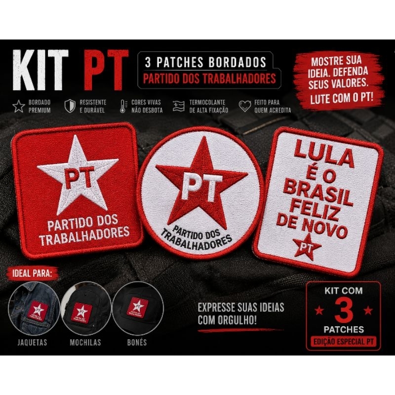 🚩 KIT PATCH PT BORDADO — MOSTRE SUA IDEIA COM ESTILO! ⭐
