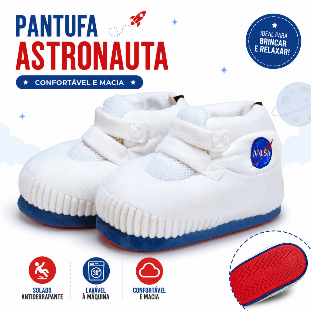 Pantufa 3D Astro Basquete Importway Pelúcia Antiderrapante P ao GG