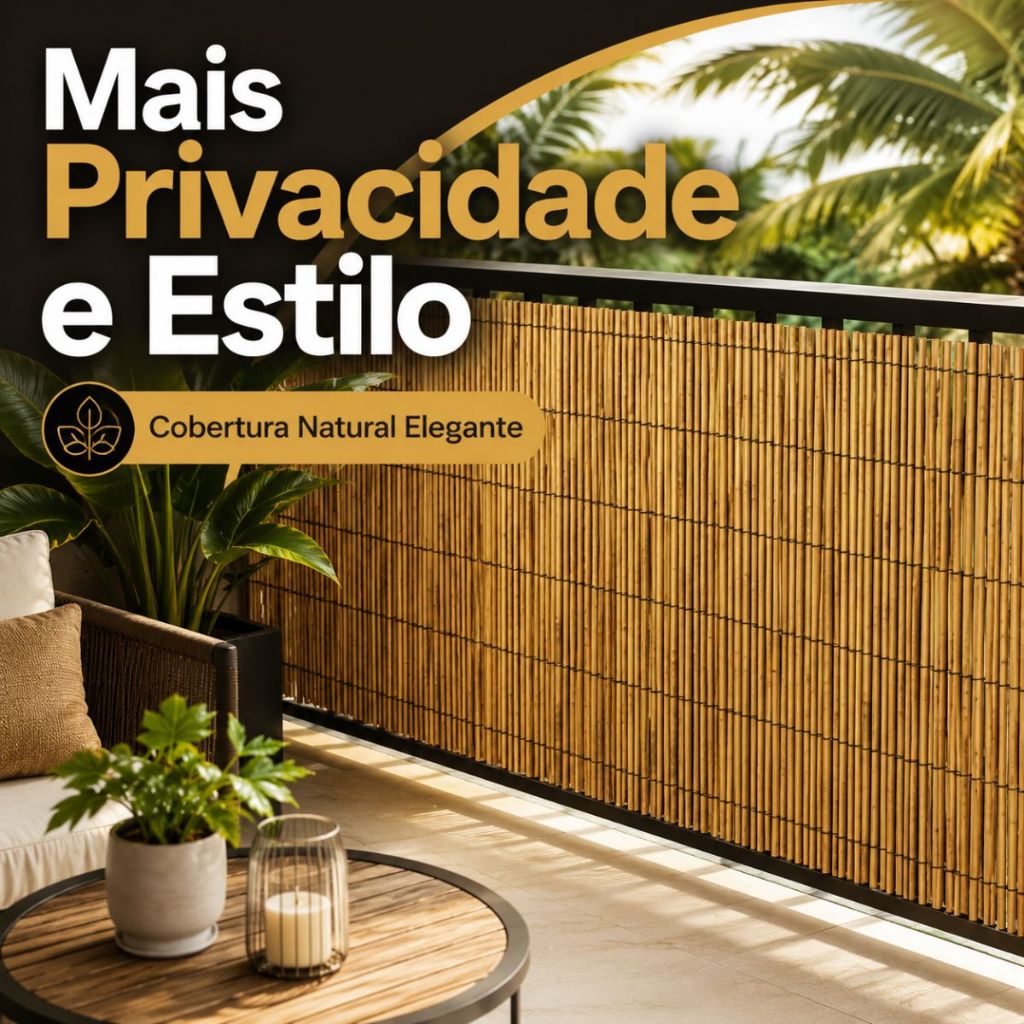 Painel em Bambu Natural Vários Tamanhos Pergolado Cerca Forro Fácil Instalação Jardim Luxo Decoração