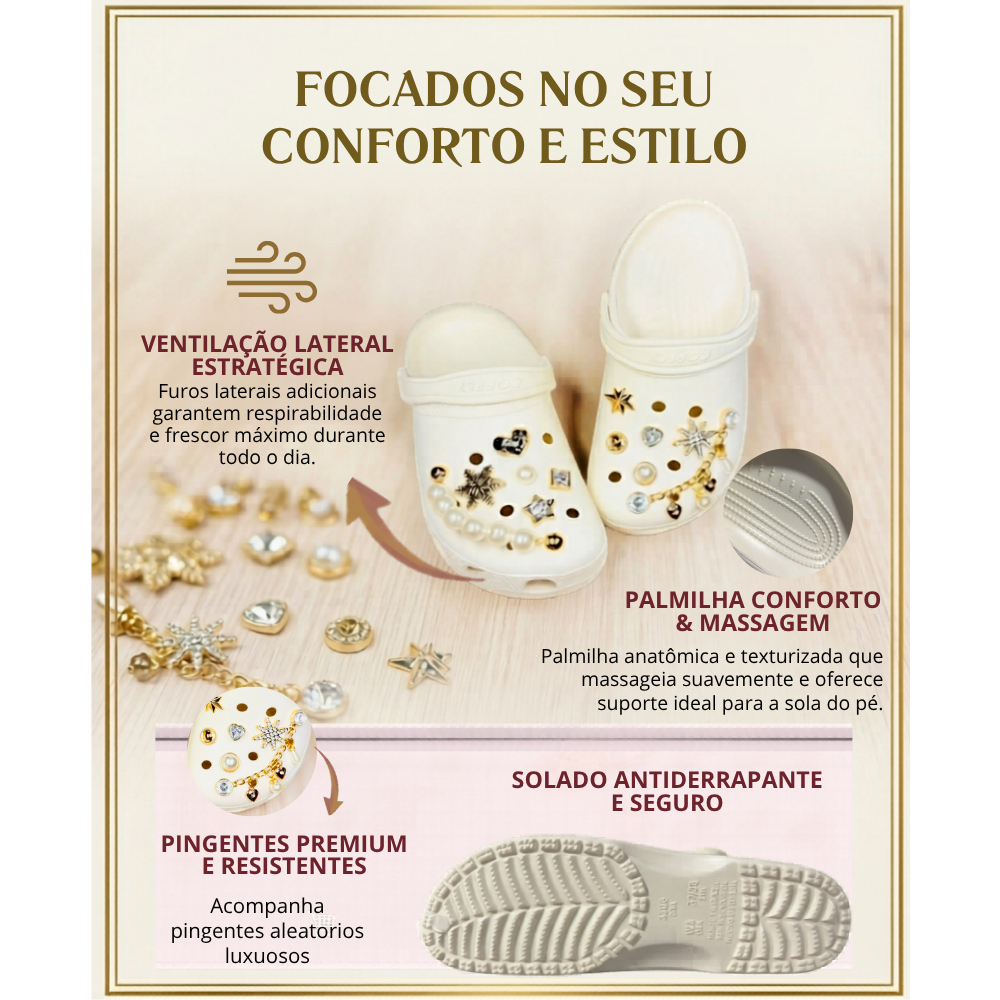 Sandália Babuche Feminina Personalizada Com Pins De Luxo E Strass alea