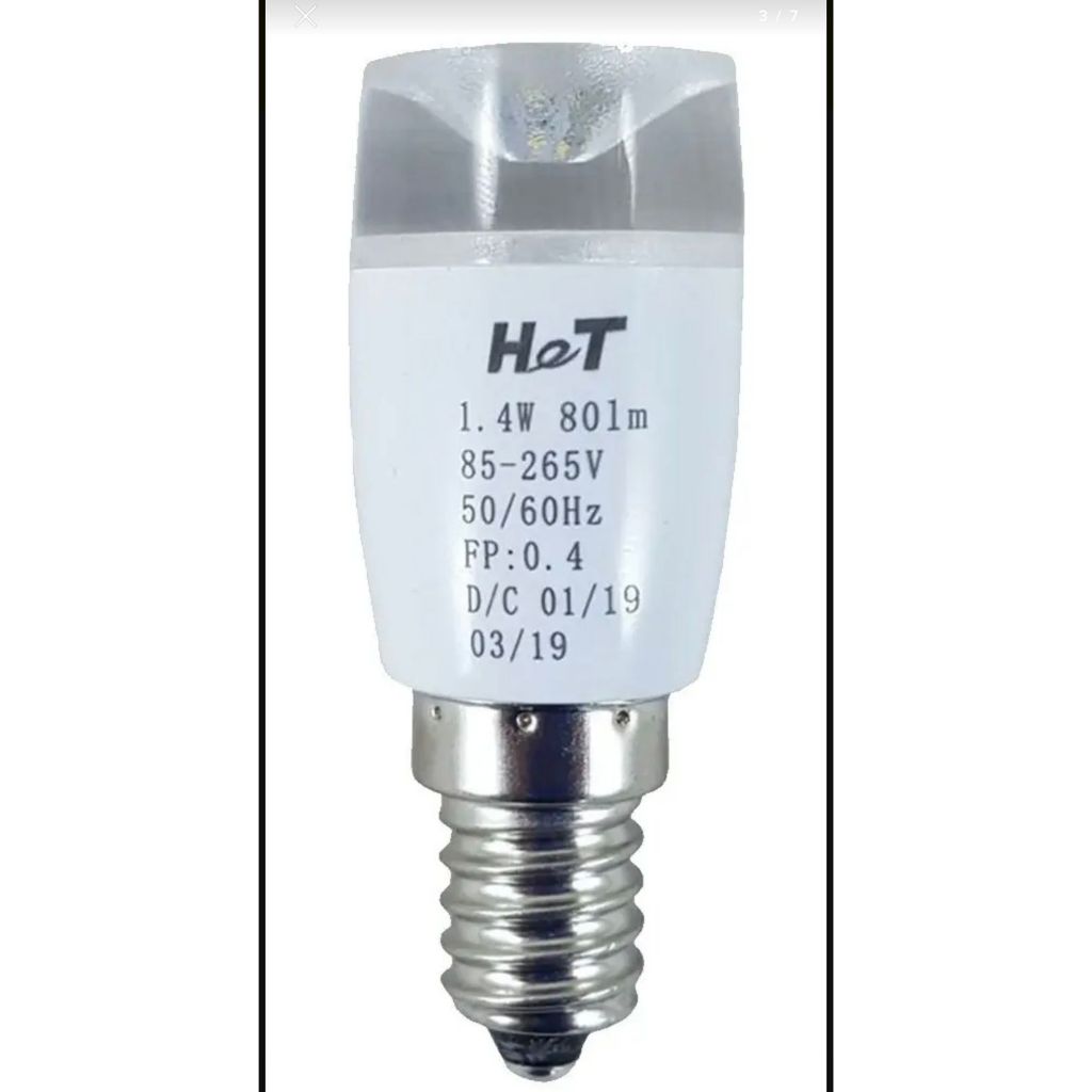 Lâmpada LED para Geladeira Electrolux E14 1,4W Bivolt Luz Fria Compatível DF51 DF52 DF42