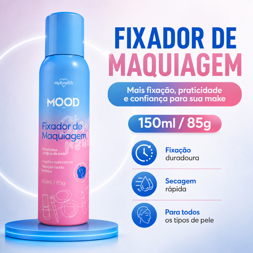 Fixador Maquiagem Spray My Health Mood 150ml 85g Secagem Rapida Fixacao Duradoura