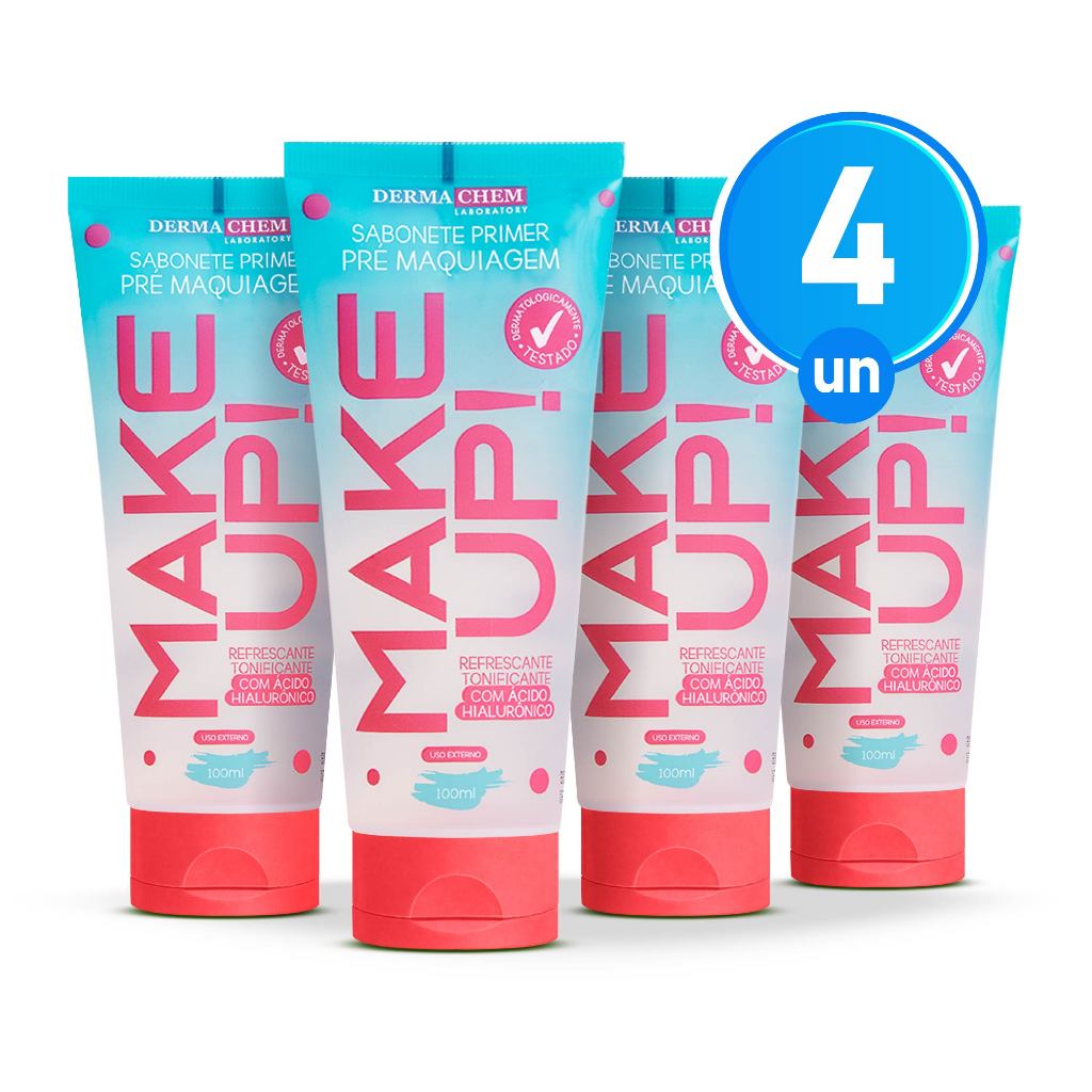 Kit 4 Primer Make Up 100ml Sabonete Facial Dermachem