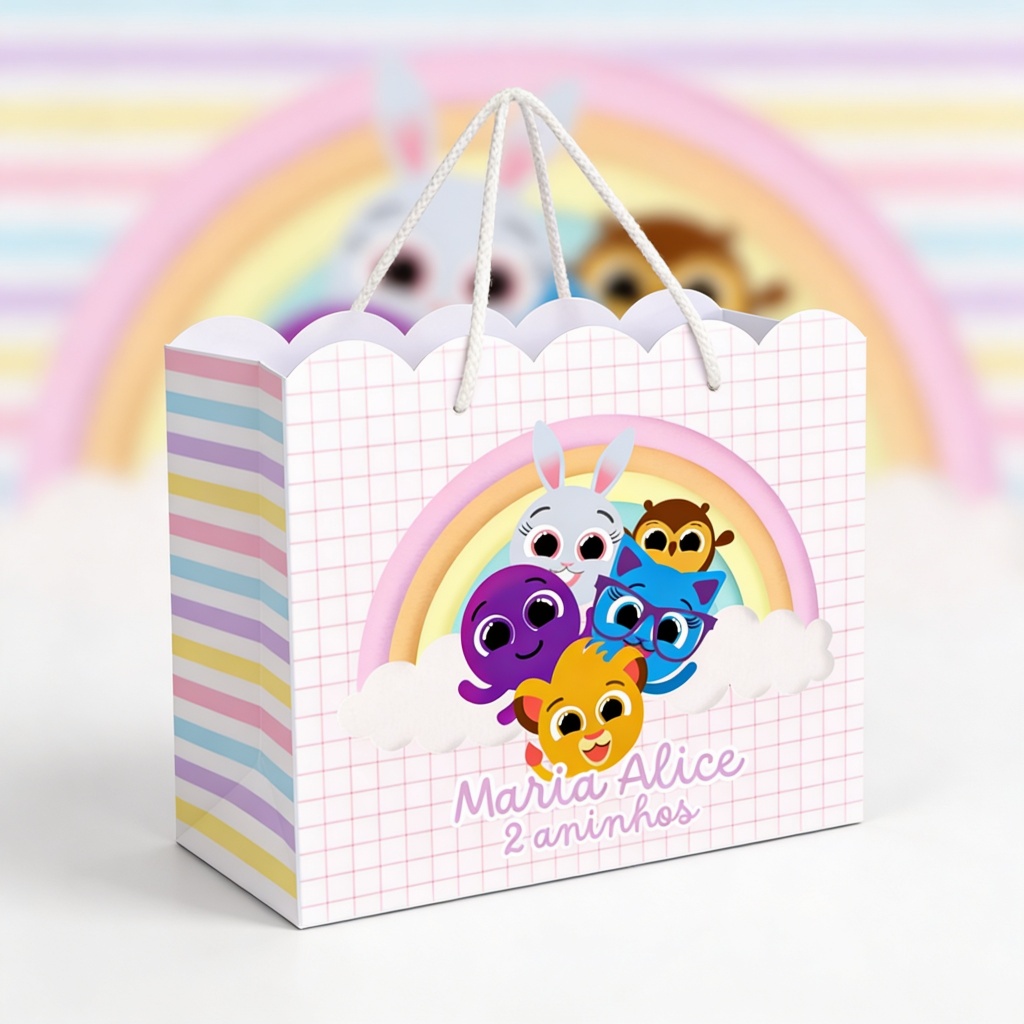 Sacolinha Bolofofos Personalizada Lembrancinha Festa Infantil Aniversário Pegue E Monte