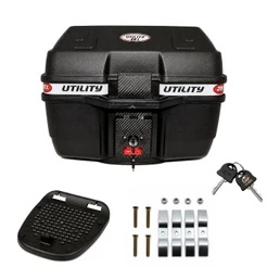 Baú 28 Litros Universal Preto Utility Glider Com Base Suporte, Fixação e Chave
