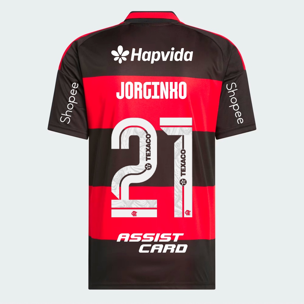 Manto Flamengo Masculina Jogo 1 Adidas 2026 - C/ Kit Patrocínio - Jorginho 21