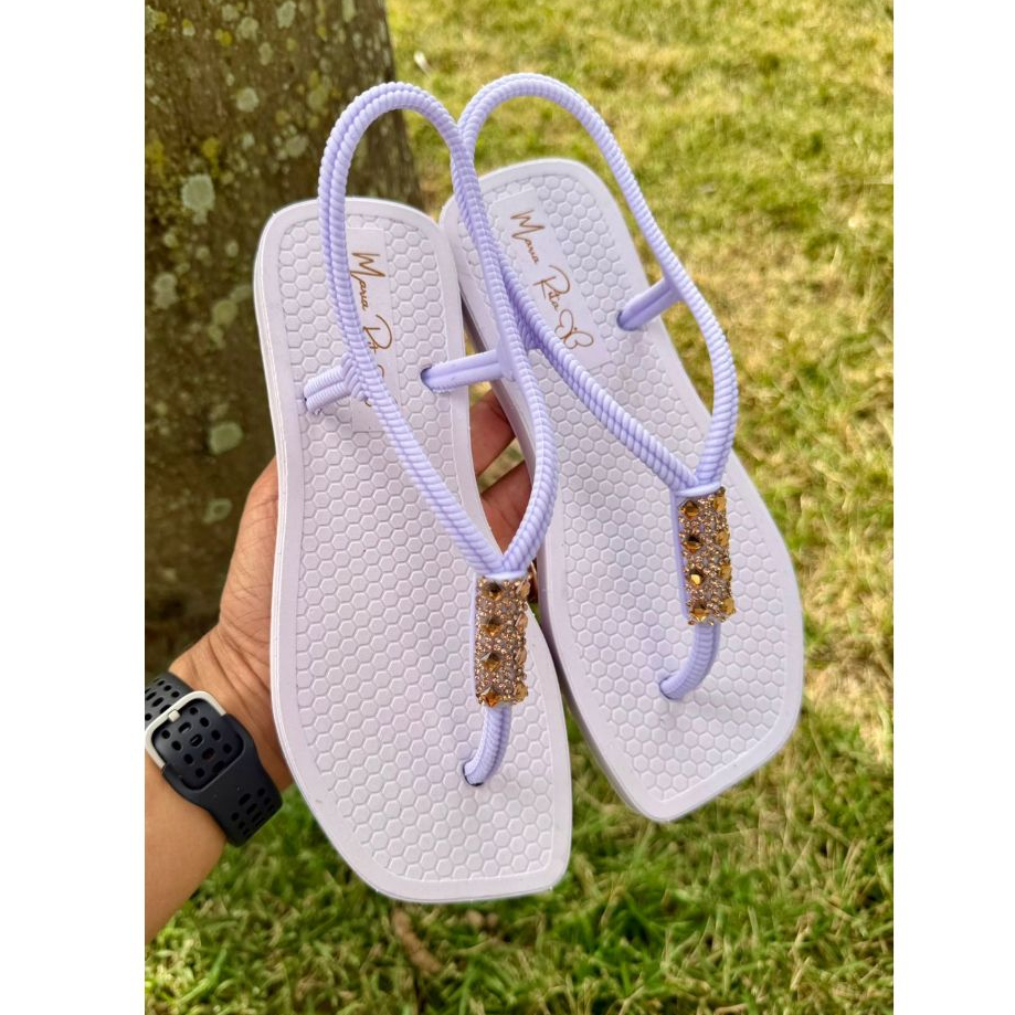 Sandália Feminina Bico/Quadrado de dedo Macia com Strass Brilhante  Moda Premium Tendencia  Casual dia a dia confortável
