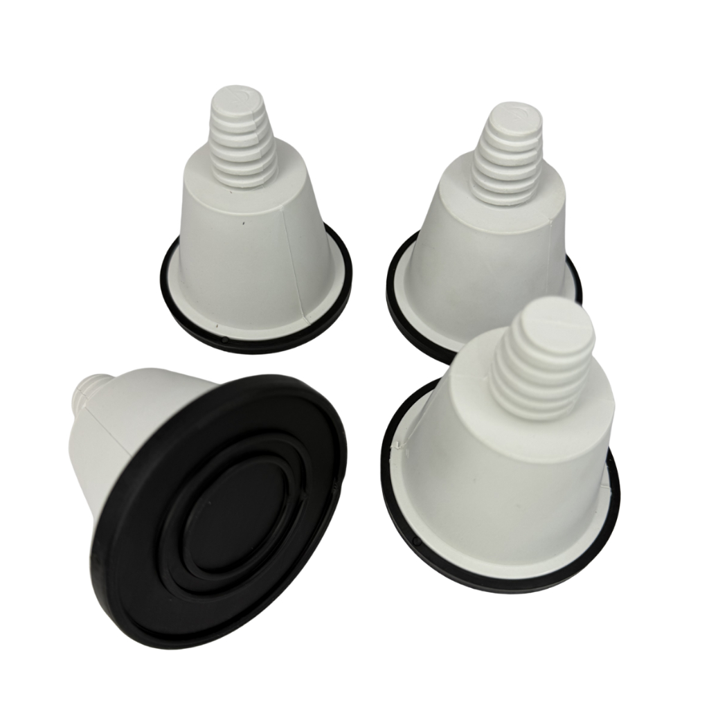 Kit 4 Pés Máquina Lavar Compativel Brastemp e Consul Pé Nivelador Lavadora Roupas Top Load 6kg Até 20kg