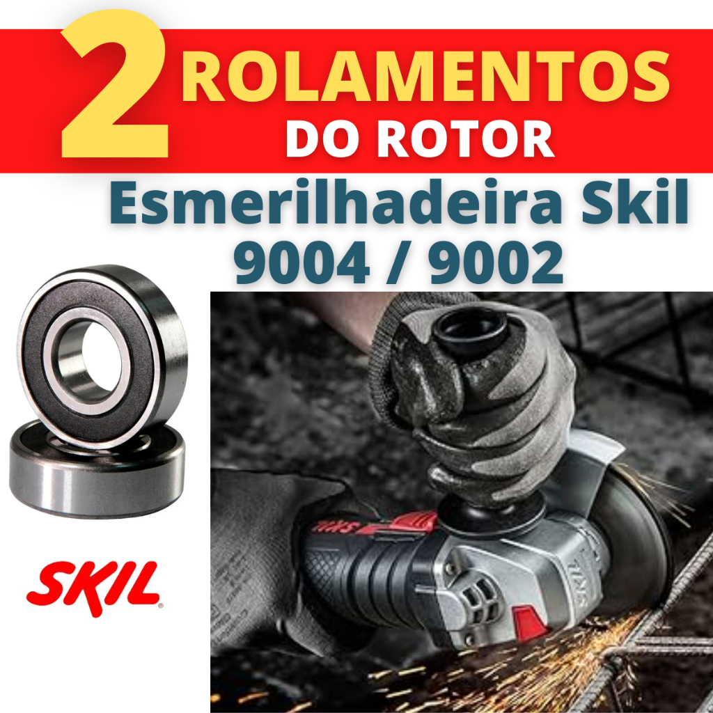 Rolamentos do Induzido da Esmerilhadeira lixadeira SKIL 9002 / 9004 (02 Rolamentos)