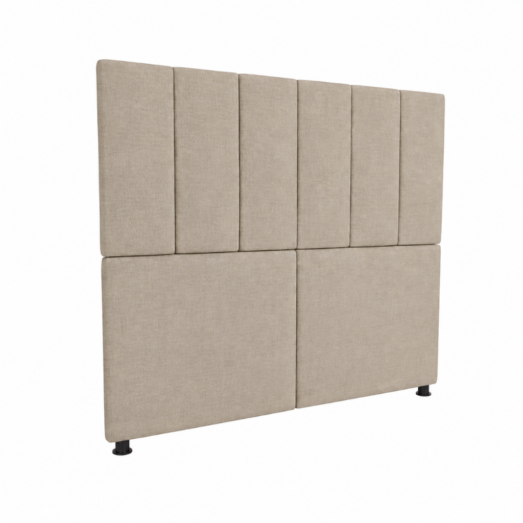Cabeceira De Cama Casal Queen Linho Courino Suede Estofada Dubai Com Pés