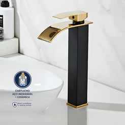 Torneira Para Banheiro Misturador Cascata Monocomando QualidadeAlta Metal Yesop