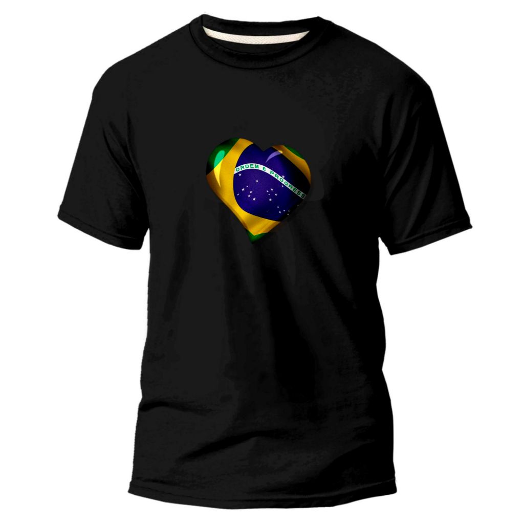 Camisa Camiseta do Brasil Blusa Unissex Futebol Casual Estampa Exclusiva