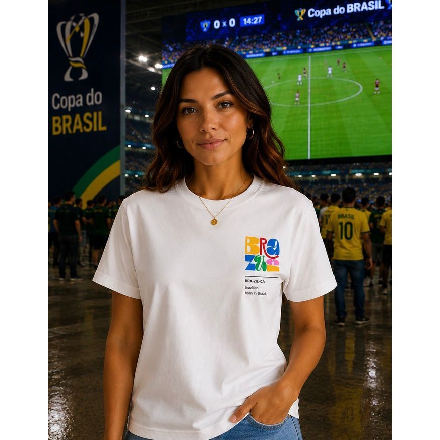 Camiseta Unissex T-Shirt Brazuca Jogo Brasil Camisa Copa Do Mundo Futebol Algodão