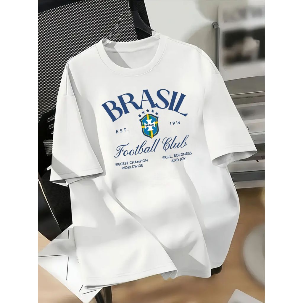Camiseta tradicional camisa feminina100%algodão natureza brasilidades delicada brasil ball futebol