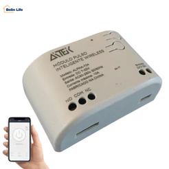 Módulo Relé Wi-Fi Interruptor Inteligente Aitek ALPHA-704 Portão Eletrônico Tuya Alexa Google